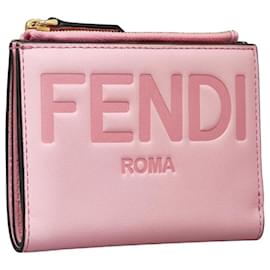 Fendi-Leather Logo Bifold Wallet 8M0447-Pink