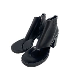 MIU MIU Stiefel T.EU 40 Leder Schwarz