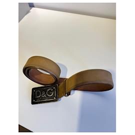 Dolce & Gabbana-Cinturón de piel Dolce Gabana-Beige