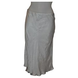 Jupe midi Versace gris perle viscose Gris