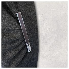 Michael Kors-Michael Kors Grey Wool Mix Long Sleeve Bodycon Dress Size L UK 12/14 US 8/10-Grey