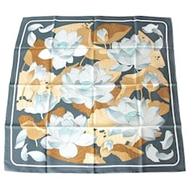 Hermès-Square Lotus flower-Blue