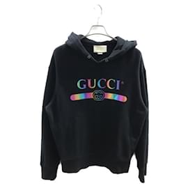 Gucci-***GUCCI Sweatshirt-Kapuzenpullover mit Regenbogenlogo-Schwarz