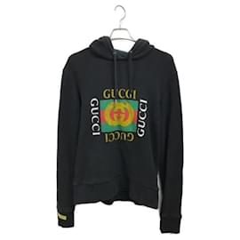 Gucci-***Kapuzenpullover mit GUCCI-Logo-Print-Schwarz