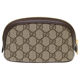 Gucci-GUCCI GG Canvas Web Sherry Line Ophidia Pouch Beige Rosso Verde 625550 auth 47562-Rosso,Beige,Verde