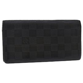 LOUIS VUITTON Damier Anfini Portefeuille Brazza Portafoglio Nero N63010 Auth ep1015 Nero