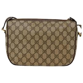 Gucci-GUCCI GG Canvas Web Sherry Line Shoulder Bag PVC Leather Beige Green Auth 47988-Red,Beige,Green