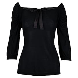 Prada-Prada Top with Ribbon-Black