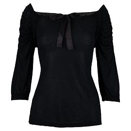 Prada-Top mit Schleife Schwarz