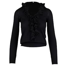 Autre Marque-Terre Alte Ruffled Neck Sweater-Black