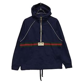 Gucci-***GUCCI  gucci web stripe hoodie-Navy blue
