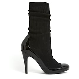 Chanel-PE2014 Socks Boots Black EU38.5-Noir