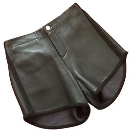 AMERICAN RETRO Shorts T.Internacional M Couro Preto