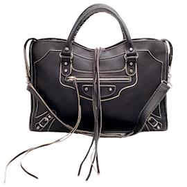 Balenciaga-Balenciaga Black Leather City 2 WAY bag-Black