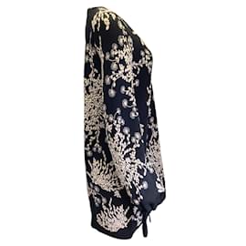 Chloé-Chloe Black / Beige Floral Embossed Wool Knit Jacquard Dress-Black