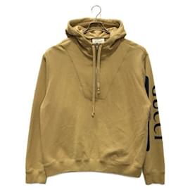 Gucci-*** GUCCI  Logo print half zip sweatshirt hoodie-Beige