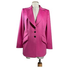 Escada Pink Wool Rabbit and Angora Blazer Pink