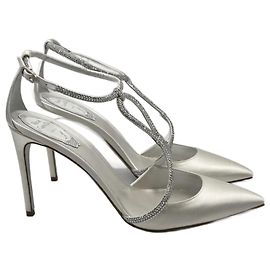 Rene Caovilla Clippy satin pumps dark grey Dark grey