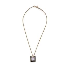 Christian Dior-Vintage Gold Metal Signature Chain Necklace-Golden