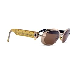 Christian Dior-Vintage Gold Metal Sunglasses Carla 42W 49/22 135-Golden