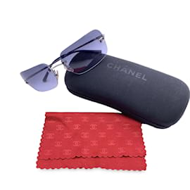 Chanel-Rimless CC Logo Rectangular 4017 Sunglasses 62/17 120 mm-Blue