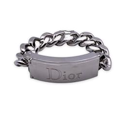 Christian Dior-Silver Metal Gorumette Chain Lipgloss Duo Bracelet-Silvery