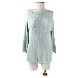 Autre Marque Blusa verde de mistura de algodão e seda Verde