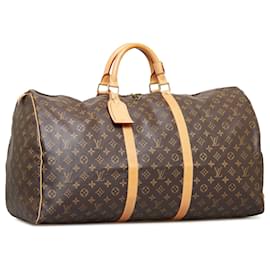 Louis Vuitton-Louis Vuitton Brown Monogram Keepall 55-Brown
