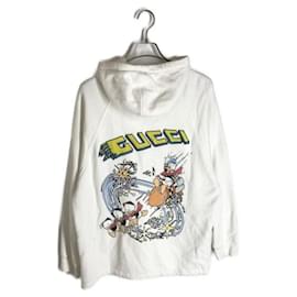 Gucci-***GUCCI x DISNEY (Gucci x Disney)  half zip pullover hoodie-White,Green