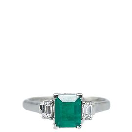 & Other Stories Platin-Diamant-Smaragd-Ring Silber