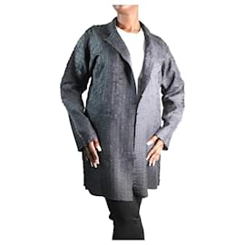 Issey Miyake-Grey textured open jacket - size-Grey