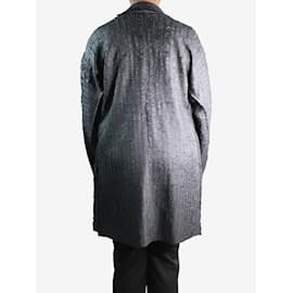 Issey Miyake-Grey textured open jacket - size-Grey
