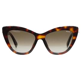 Moschino-Brown tortoise shell cat-eye sunglasses-Brown