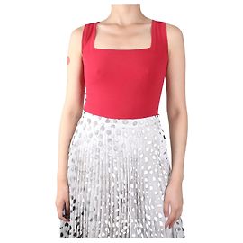 Alaïa Red square-neck bodysuit - size FR 40 Red