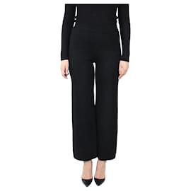 Joseph-Black knitted cashmere wide-leg trousers - size M-Black