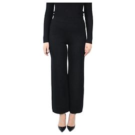 Joseph Schwarze Strickhose mit weitem Bein aus Kaschmir – Größe M Schwarz