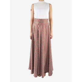 Diane Von Furstenberg-Brown polka dots A-line maxi skirt - size UK 10-Brown