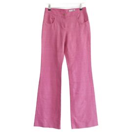 Chanel Spring 2007 Pink Silk Flared Trousers Pink