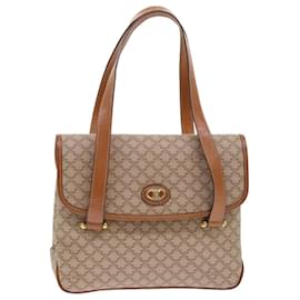 Céline-CELINE Macadam Canvas Shoulder Bag Beige Auth fm2486-Beige