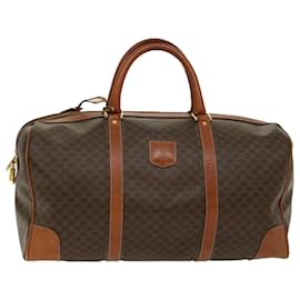 Céline-CELINE Macadam Canvas Boston Bag PVC Leather Brown Auth 48168-Brown