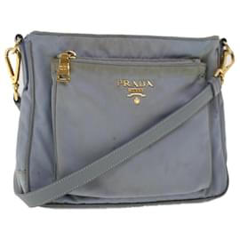 Prada-PRADA Shoulder Bag Nylon Leather Blue Auth fm2488-Blue