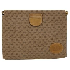 Gucci-GUCCI Micro GG Canvas Clutch Bolso PVC Cuero Beige 67-039-5229 EP de autenticación1090-Beige