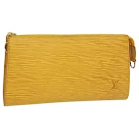 Louis Vuitton-Bolsa de acessórios LOUIS VUITTON Epi Pochette Amarelo M52989 auth 47831-Amarelo