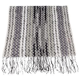 Missoni Chevron-Stricktuch mit Pailletten Weiß