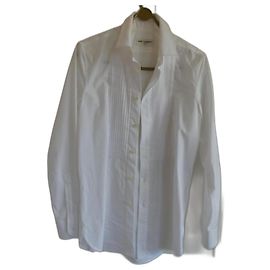 Camisa smoking de algodão Saint Laurent Branca Branco