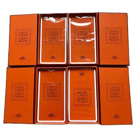 Hermès Juego de cartas de corbata Naranja