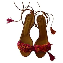 Aquazzura-Sandals-Red,Beige,Orange