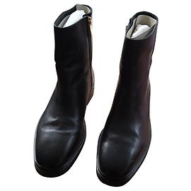 Autre Marque Bobbies Ada Bottines en Cuir Noir Noir