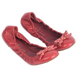 MARC JACOBS Bailarinas EU 37.5 Cuero Burdeos