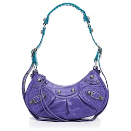 Balenciaga-Balenciaga Blue XS Motocross Embossed Le Cagole-Blue